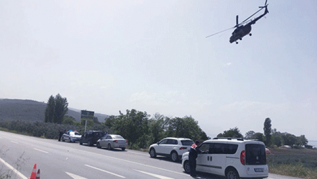 jandarmadan helikopterli trafik denetimi